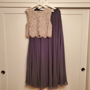 BHLDN Hampton Skirt - Grey (Size 8) & Cleo Top - Cream (Medium)